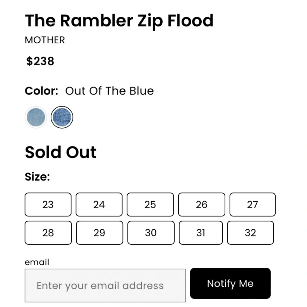 Mother Denim Rambler Zip Flood Out of The Blue - Picture 3 of 3